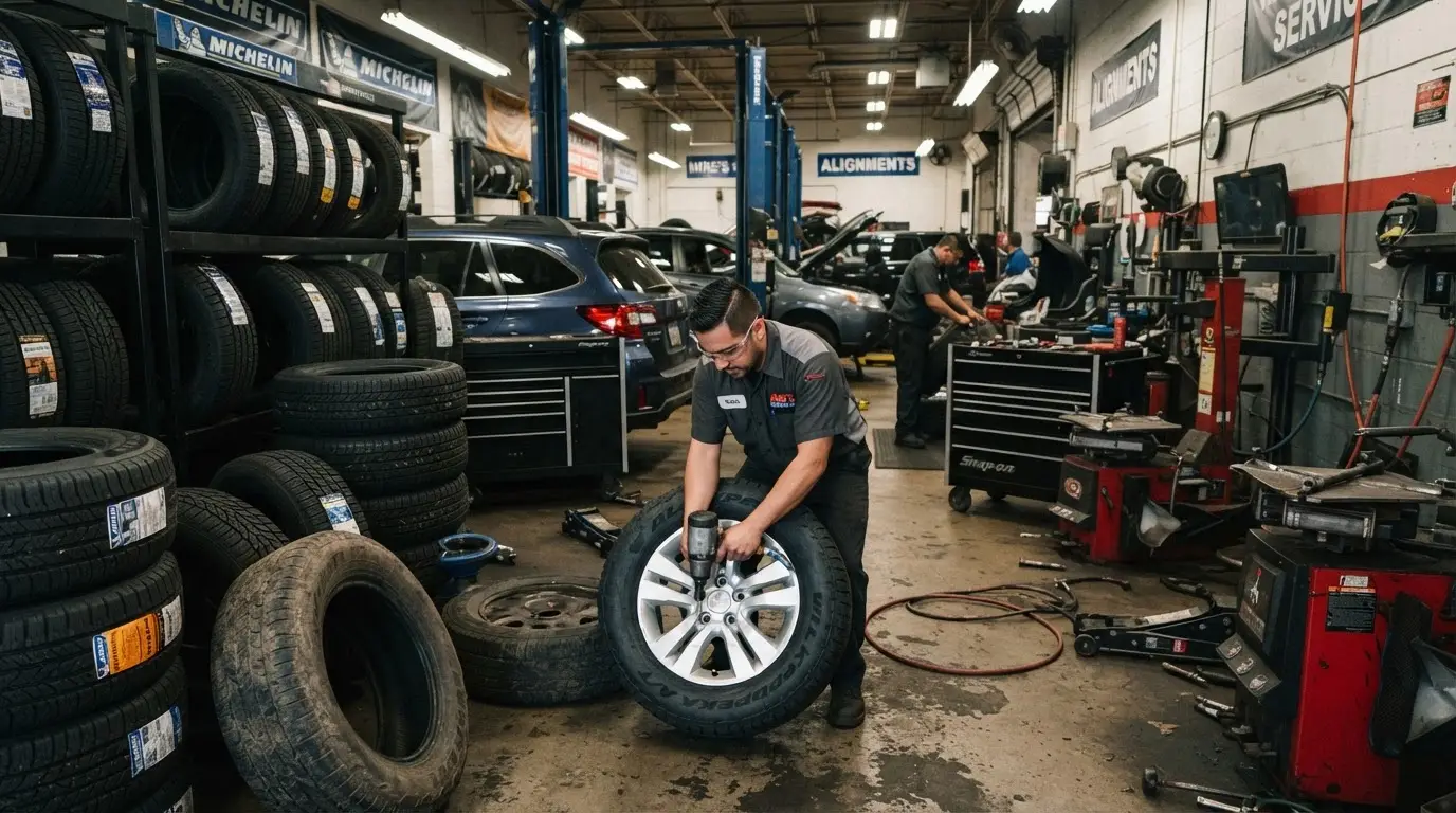 New and used tire shop with full auto repair services
